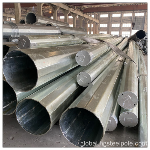 Round Pole Galvanized electric street light pole cantilever pole Factory